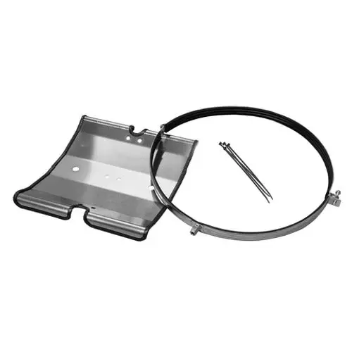 Roth Schlauchabhängungset mit einem Metallträger und einem Montagebügel. Enthalten sind ebenfalls Kabelbinder zur Befestigung.